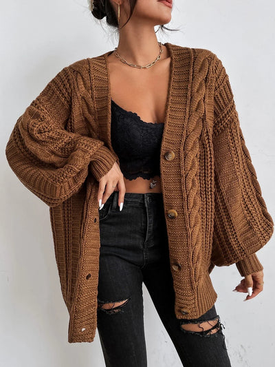 Chunky Cable Knit Cardigan | Oversized