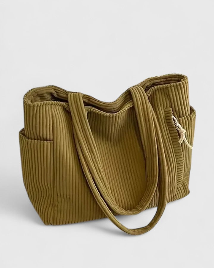 Liora™ | Luxury Ribbed Shoulder Bag with Cord Detailing