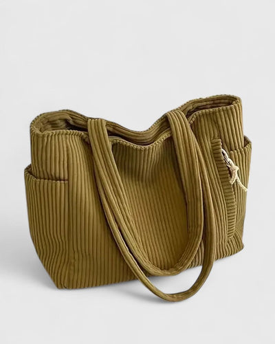 Liora™ | Luxury Ribbed Shoulder Bag with Cord Detailing