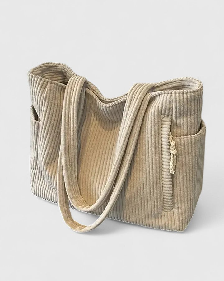 Liora™ | Luxury Ribbed Shoulder Bag with Cord Detailing