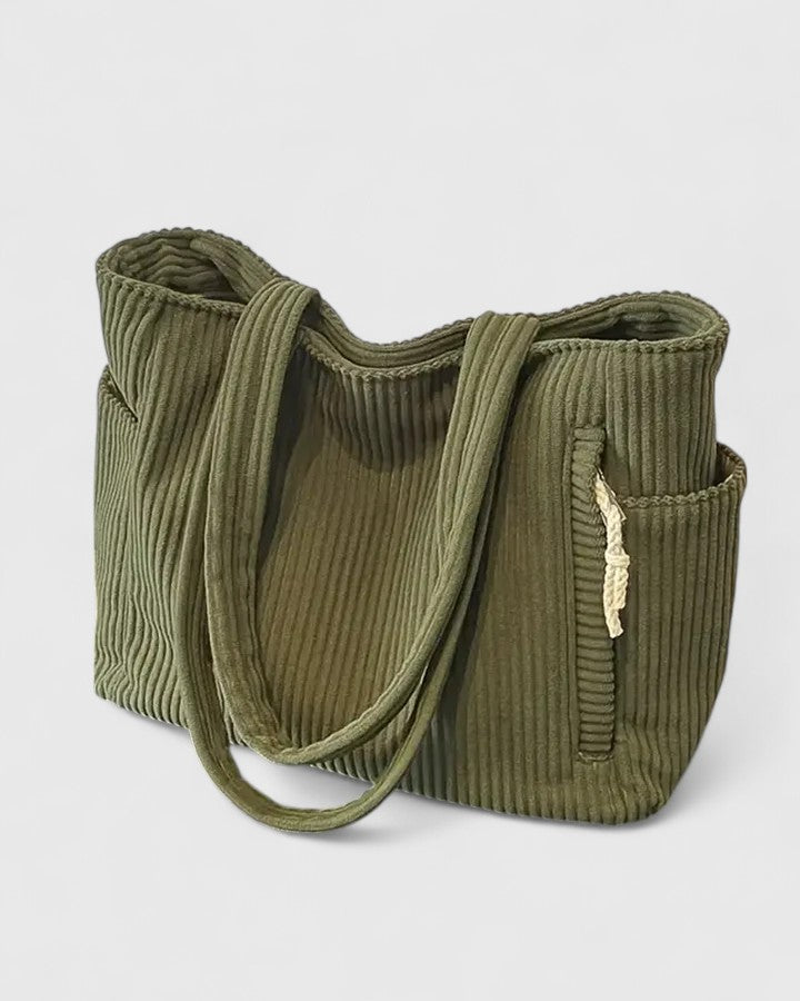 Liora™ | Luxury Ribbed Shoulder Bag with Cord Detailing