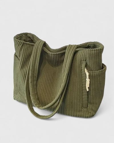 Liora™ | Luxury Ribbed Shoulder Bag with Cord Detailing