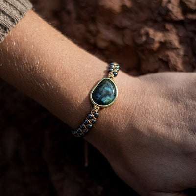 CELESTIA™ - LABRADORITE & HEMATITE PROTECTION BRACELET