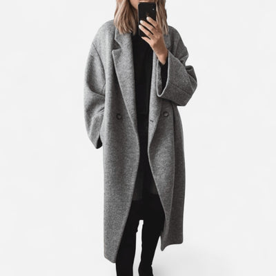 Patricia - Elegant Oversized Grey Affirmation Coat