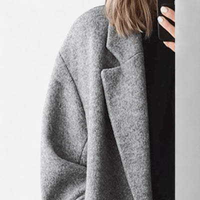 Patricia - Elegant Oversized Grey Affirmation Coat