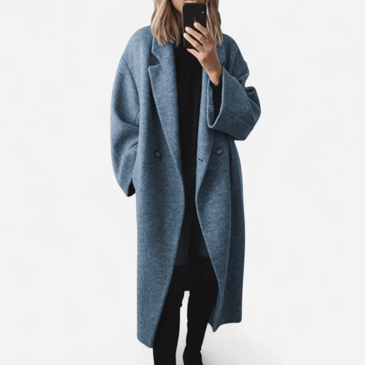 Patricia - Elegant Oversized Grey Affirmation Coat