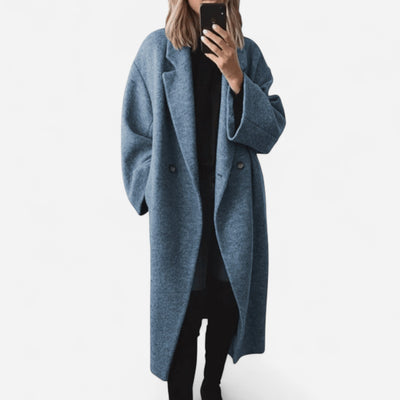 Patricia - Elegant Oversized Grey Affirmation Coat