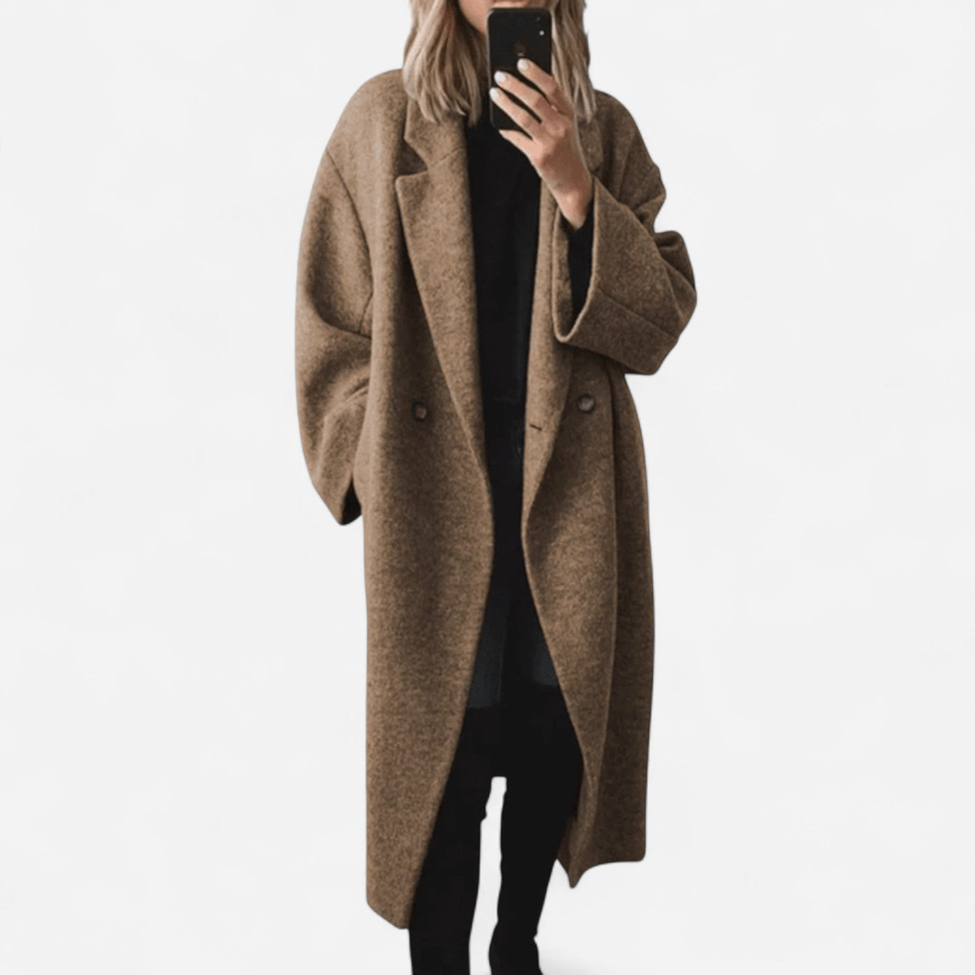 Patricia - Elegant Oversized Grey Affirmation Coat