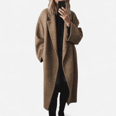 Patricia - Elegant Oversized Grey Affirmation Coat