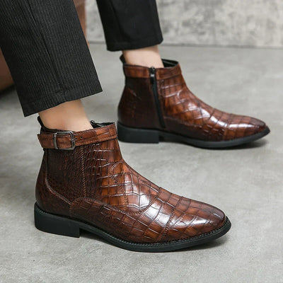 Dylan | Synthetic Leather Booties with Buckle