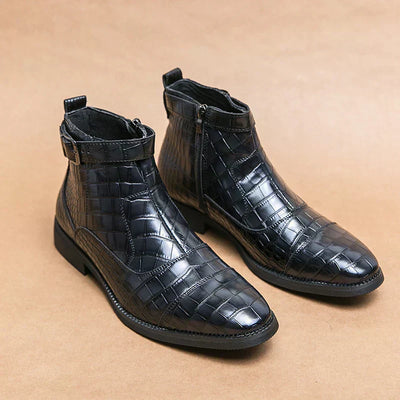 Dylan | Synthetic Leather Booties with Buckle