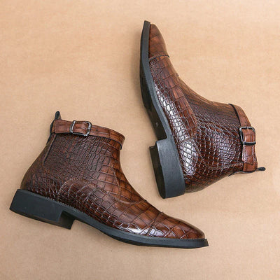 Dylan | Synthetic Leather Booties with Buckle