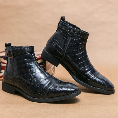 Dylan | Synthetic Leather Booties with Buckle