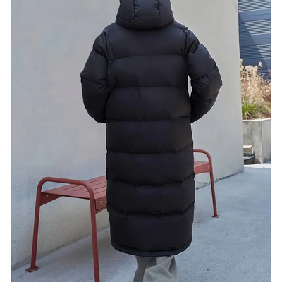 Simone Black Long Quilted Puffer Jacket