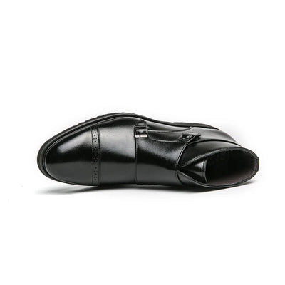 Parker | Double Buckle Boots in Synthetic Leather
