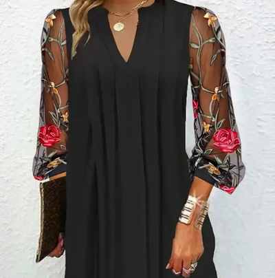 Avery™ - Embroidered Sleeve Dress