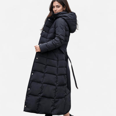 Long Puffer Coat – Faux Fur Hood, Ultra-Warm and Chic for Winter